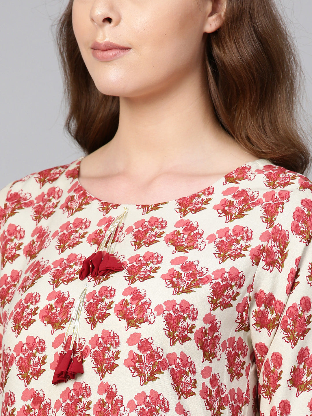 Women's Red Rayon Digital Printed Kurta With Plazzo Set