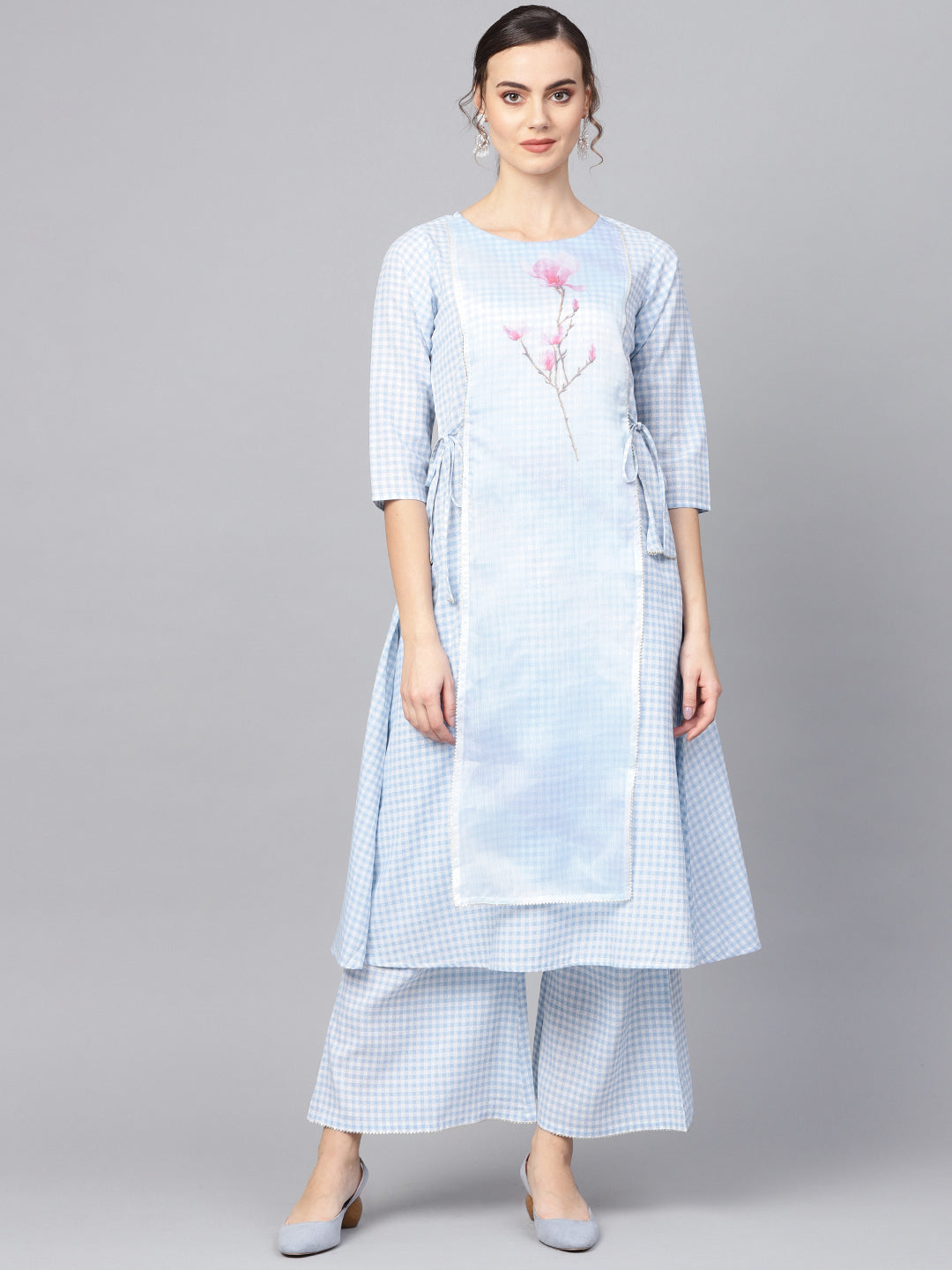 Women's Printed A Line Kurta With Plazzo