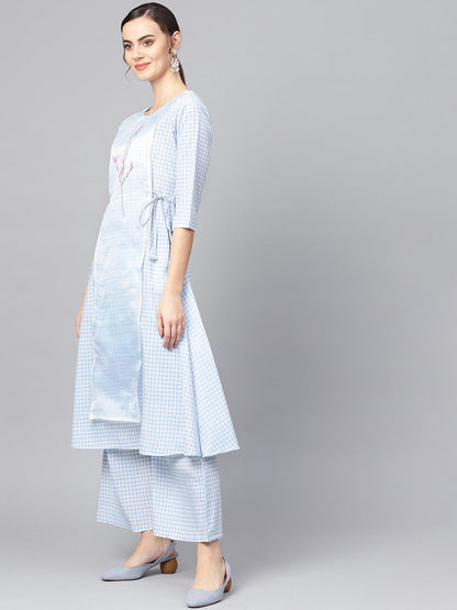Women's Printed A Line Kurta With Plazzo