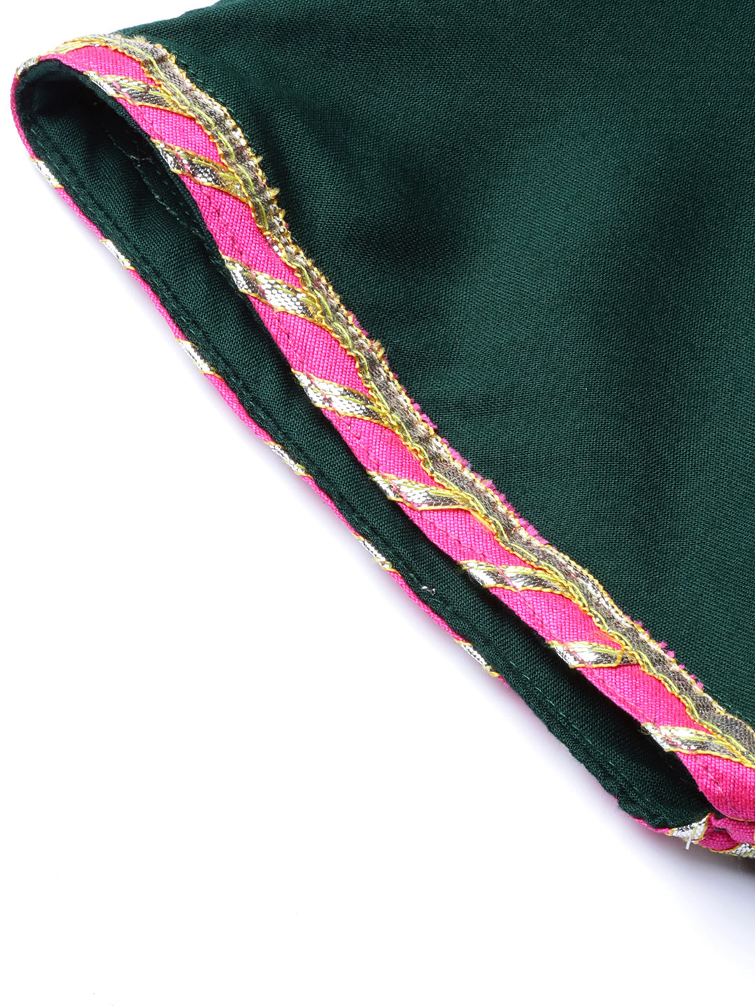 Women's Dark Green Solid Kimono Rayon Kurta Set
