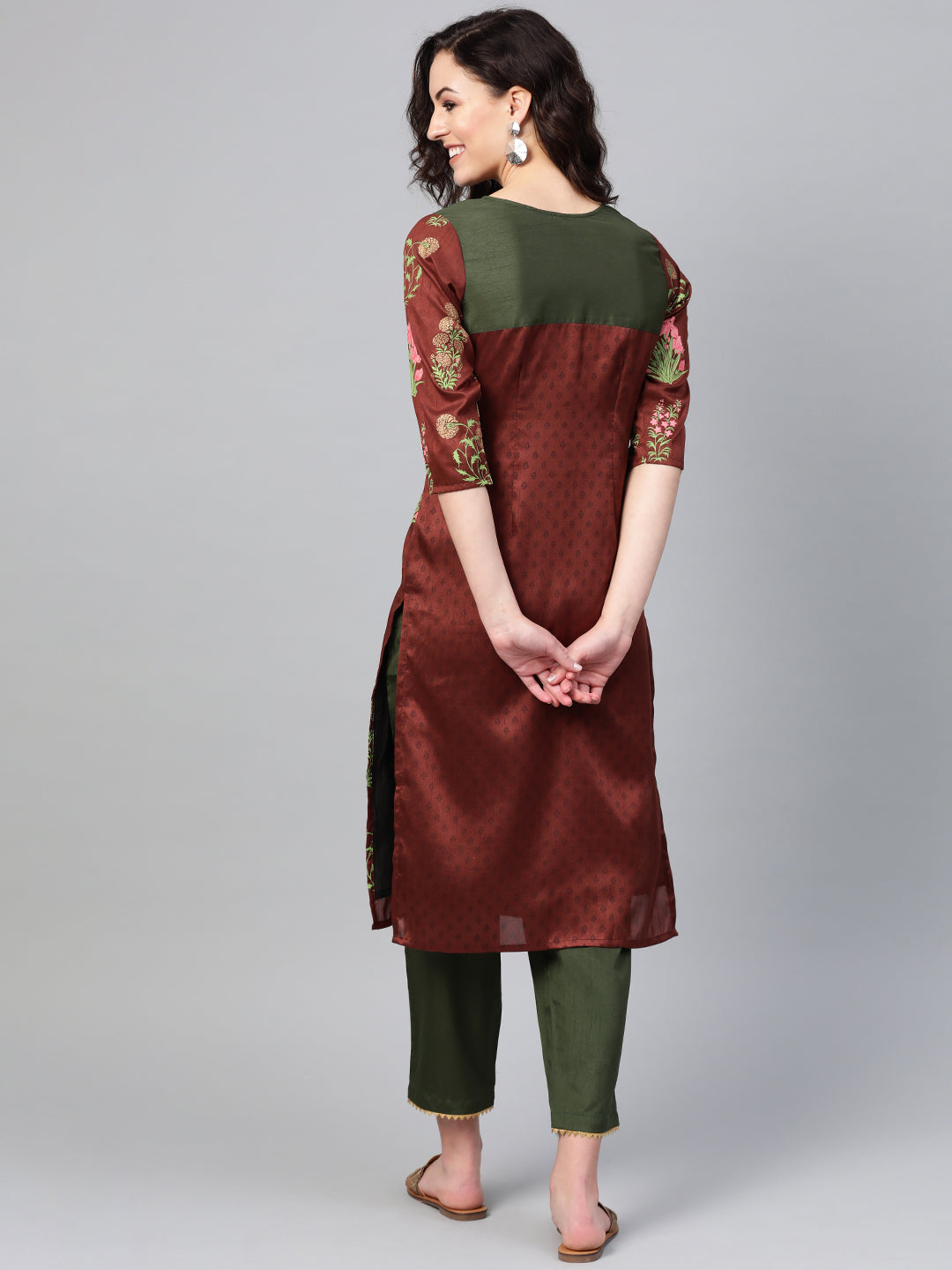 Women's  Floral Straight Kurta With Pant