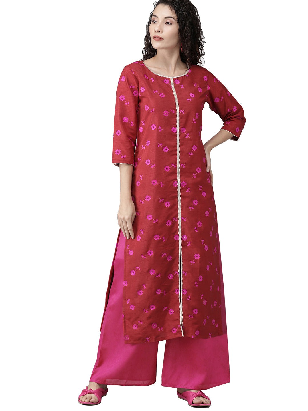 Women's  Printed Straight Kurta With Plazzo
