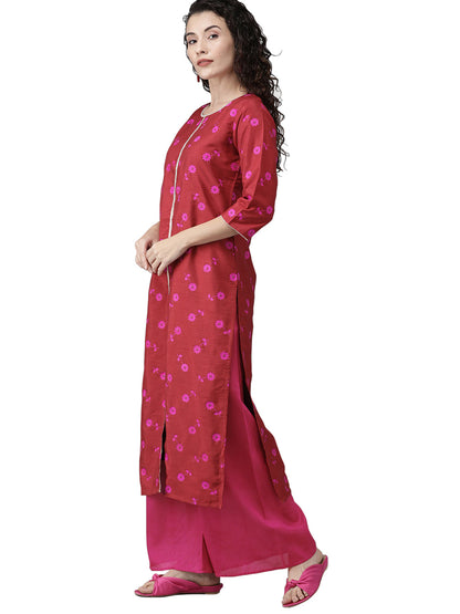 Women's  Printed Straight Kurta With Plazzo