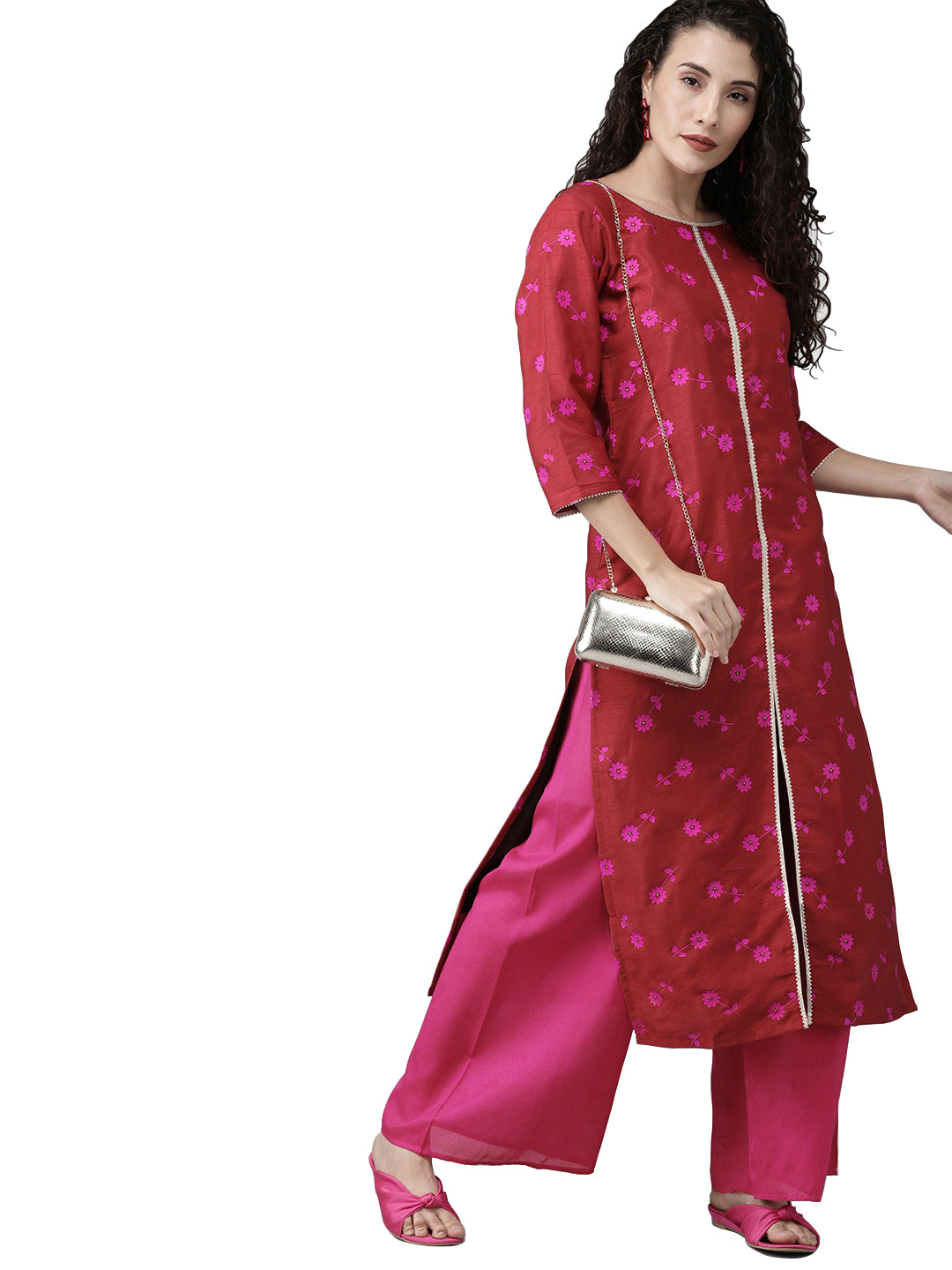 Women's  Printed Straight Kurta With Plazzo