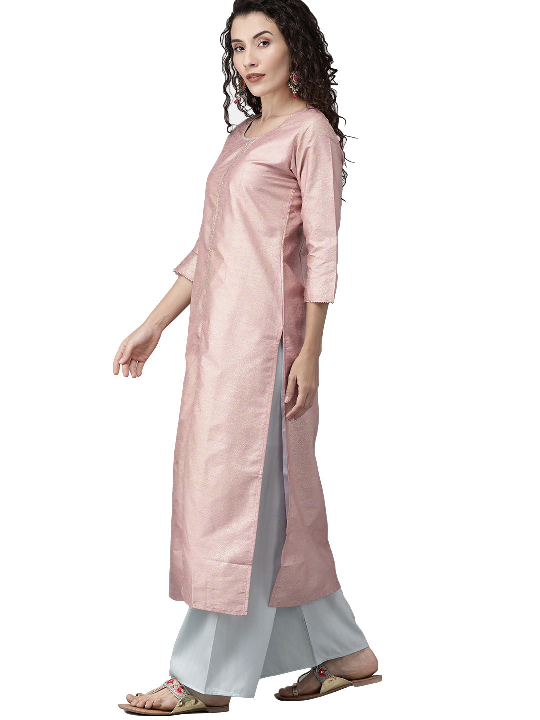 Women's  Solid  Kurta With Plazzo