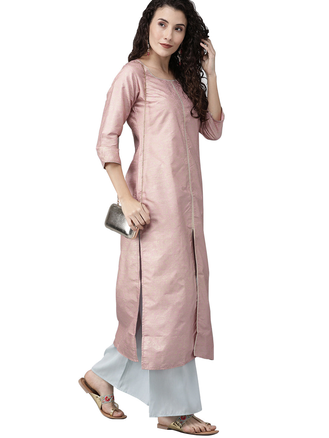 Women's  Solid  Kurta With Plazzo