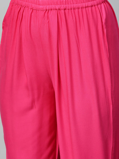 Women's Colourblocked A Line Kurta With Pant