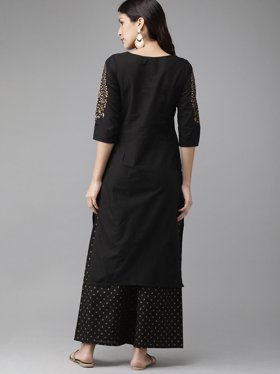 Women's Black Straight Kurta Set