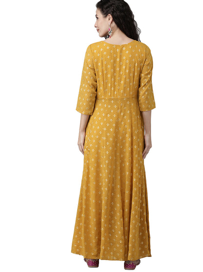 Women's Mustard Kurta With Palazzo Set