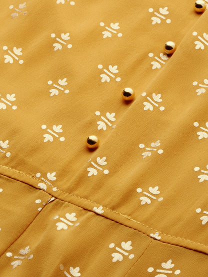Women's Mustard Kurta With Palazzo Set