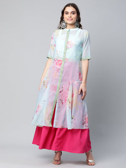 Women's Floral Top With Kurta By Ahalya