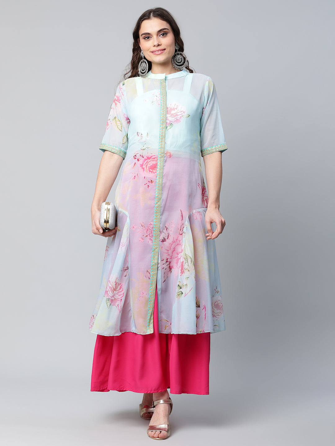 Women's Floral Top With Kurta By Ahalya