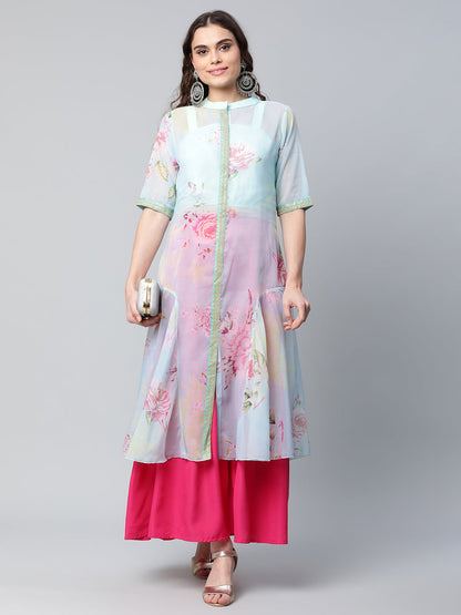 Women's Floral Top With Kurta By Ahalya