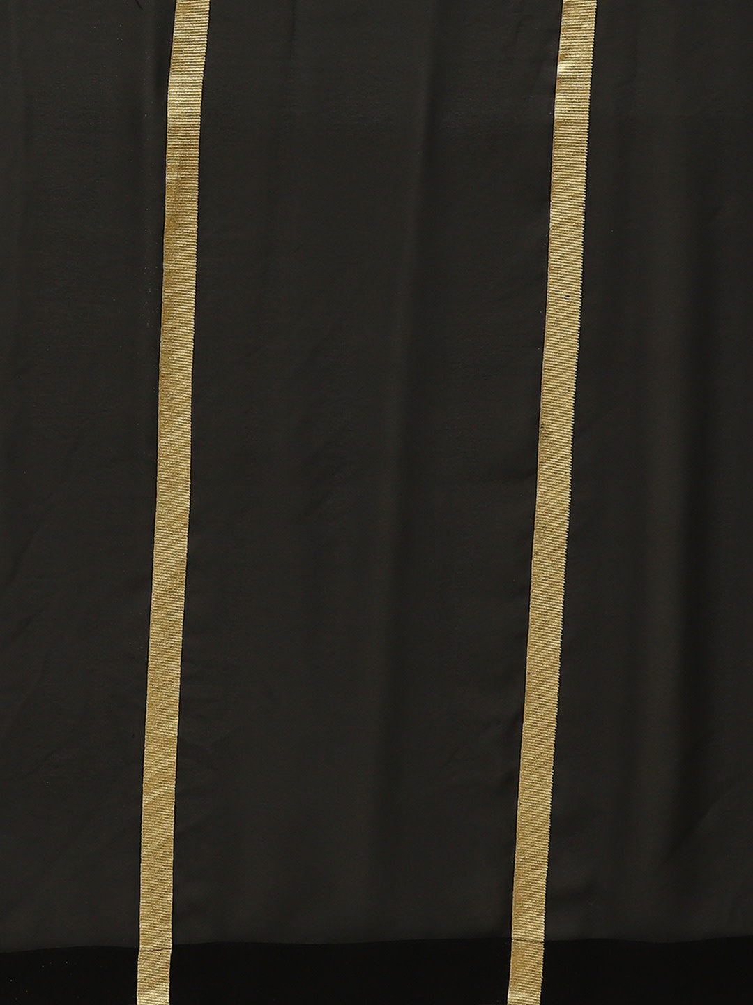 Women's Black Georgette Gold Print Ready To Wear Saree