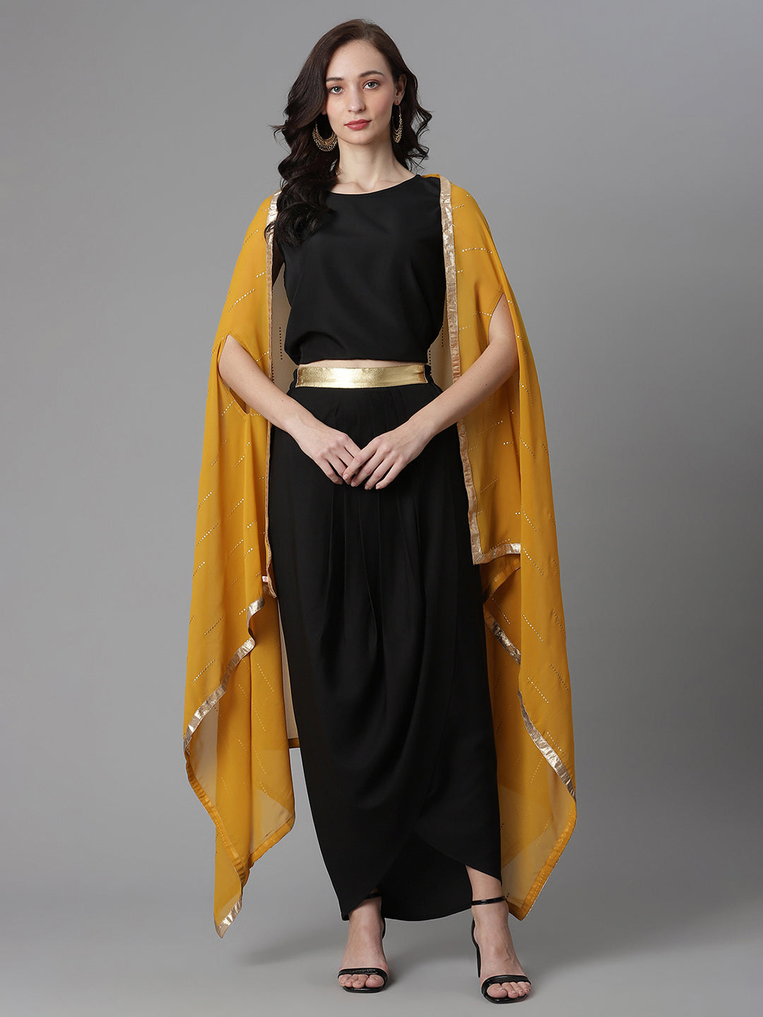 Women's Top, Skirt & Shrug By Ahalya
