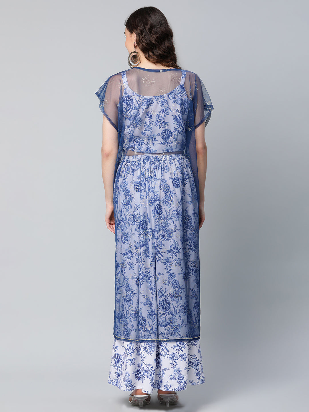 Women's Top & Skirt Set With Shrug By Ahalyaa