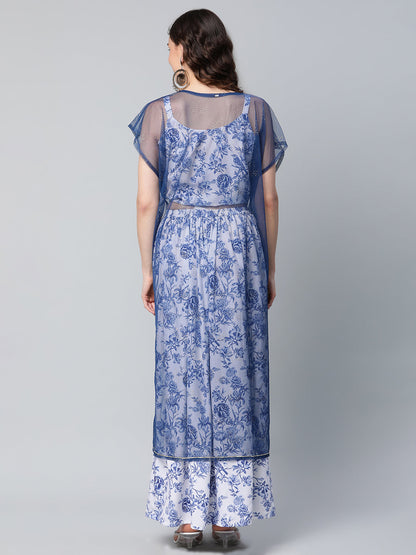 Women's Top & Skirt Set With Shrug By Ahalyaa