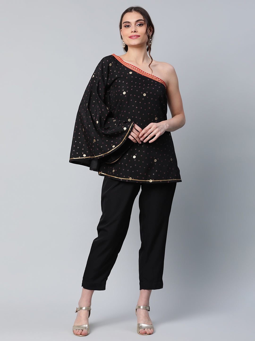 Women's Printed Top With Trouser Set By Ahalyaa