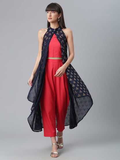 Women's Crepe Wine Kurta With Palazzo
