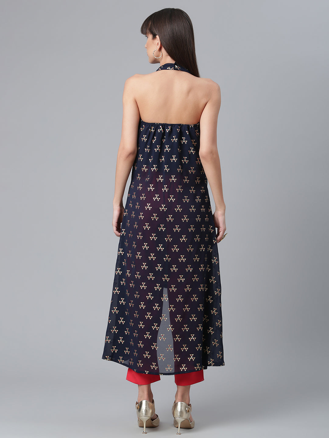 Women's Crepe Wine Kurta With Palazzo
