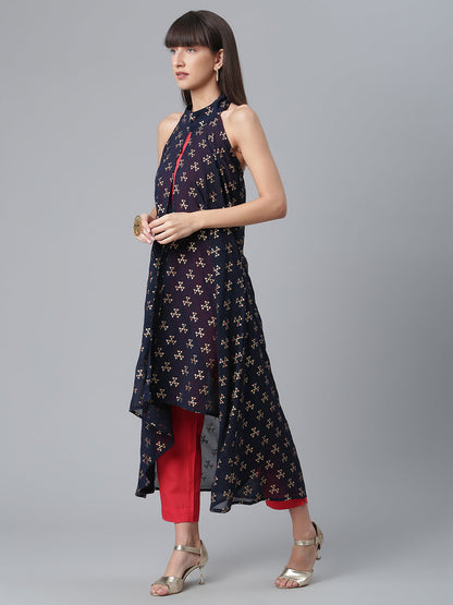 Women's Crepe Wine Kurta With Palazzo
