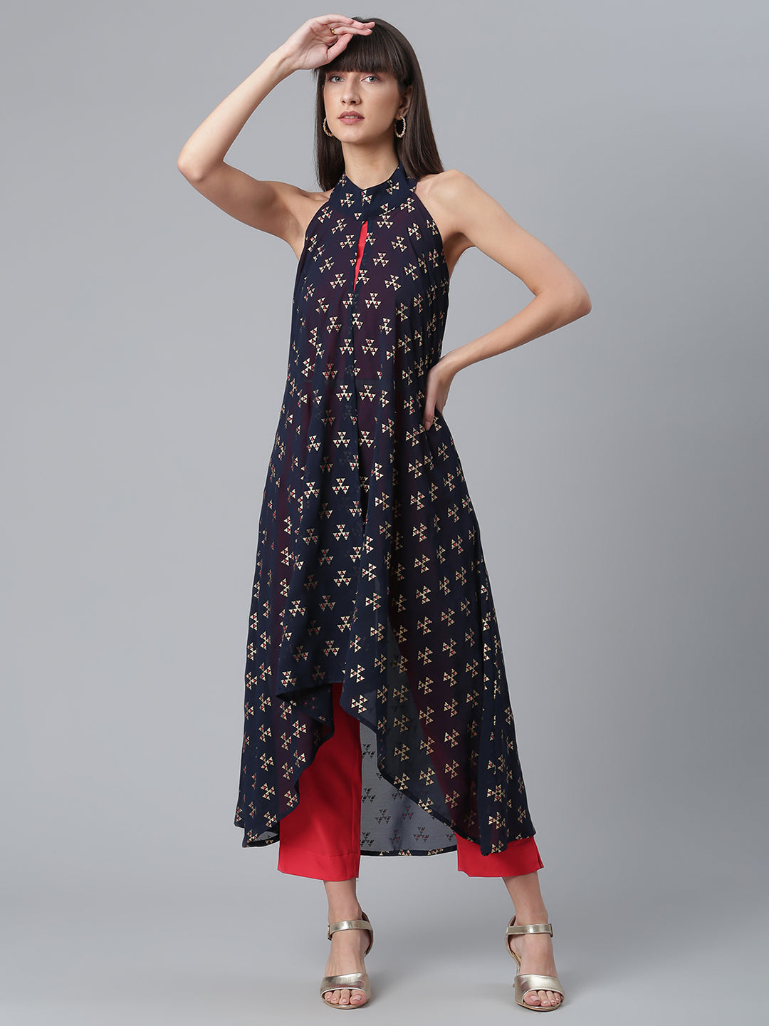 Women's Crepe Wine Kurta With Palazzo