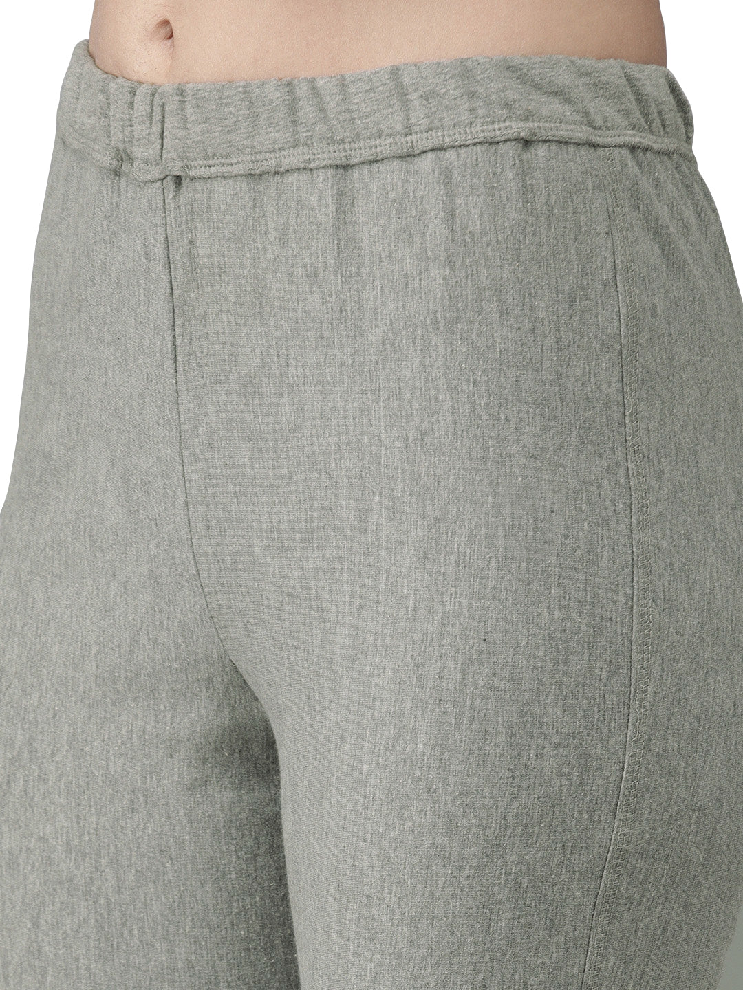 Women's Grey Fleece Solid Top Pant With Printed Jacke