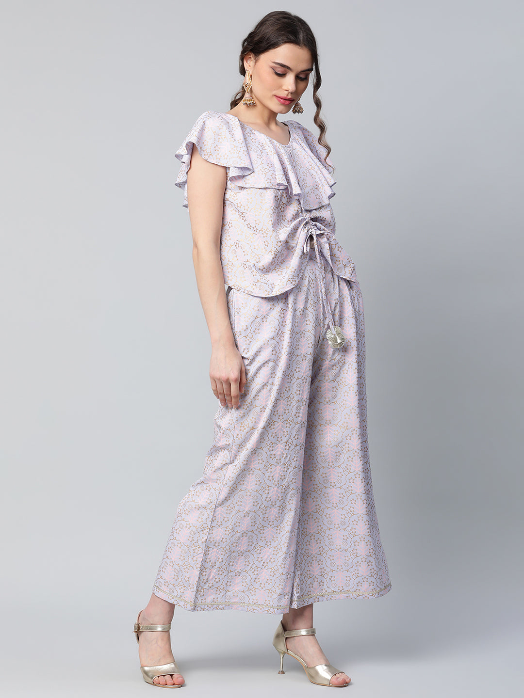 Women's Khari Printed Top With Palazzo Set By Ahalya