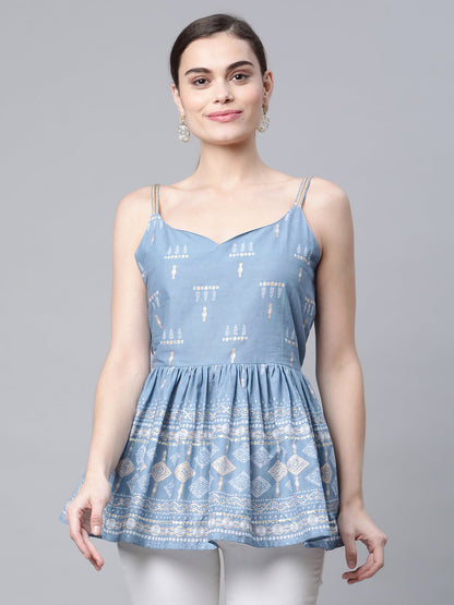 Women's Pastel Blue Tunic By Ahalyaa-