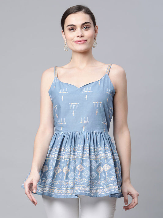Women's Pastel Blue Tunic By Ahalyaa-