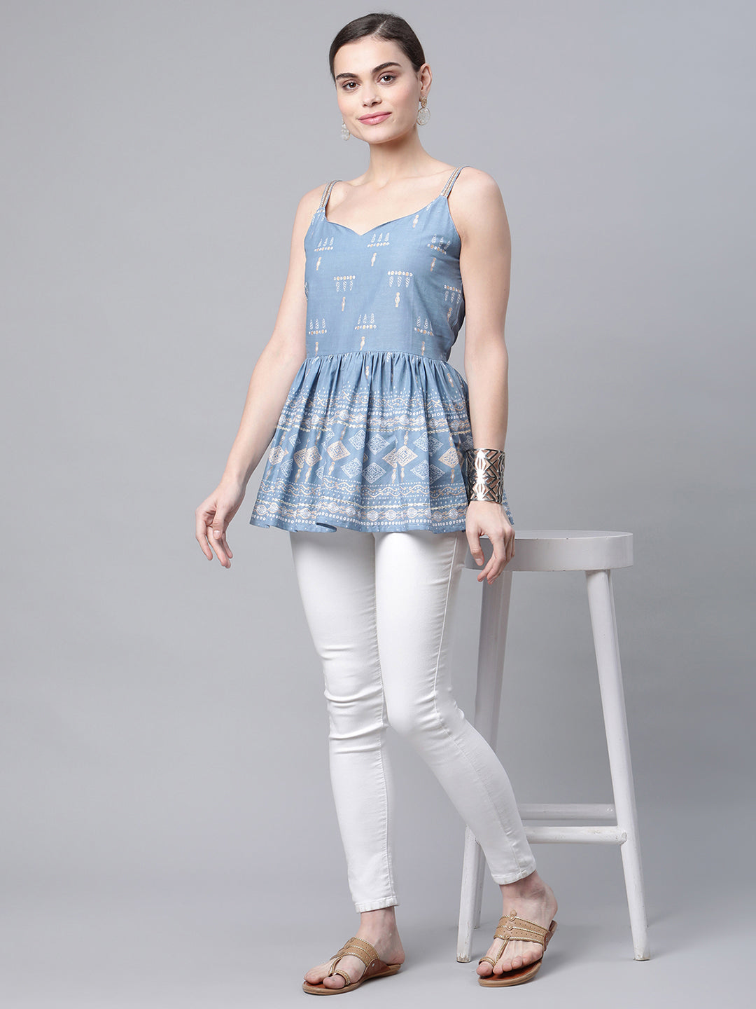 Women's Pastel Blue Tunic By Ahalyaa-