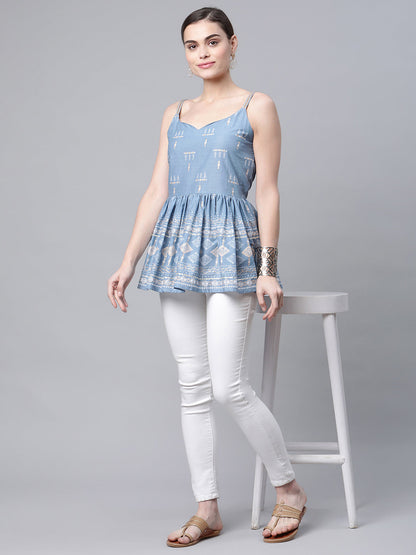 Women's Pastel Blue Tunic By Ahalyaa-