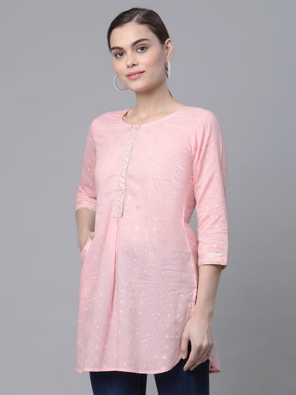 Women's Baby Pink Tunic By Ahalyaa-