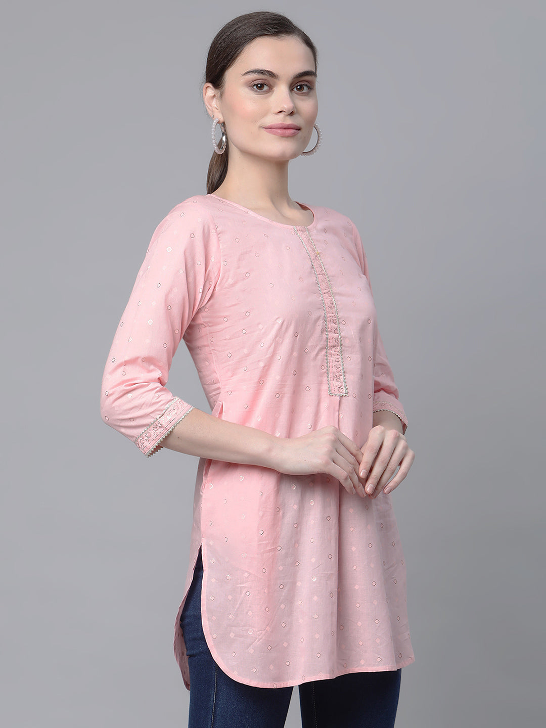 Women's Baby Pink Tunic By Ahalyaa-
