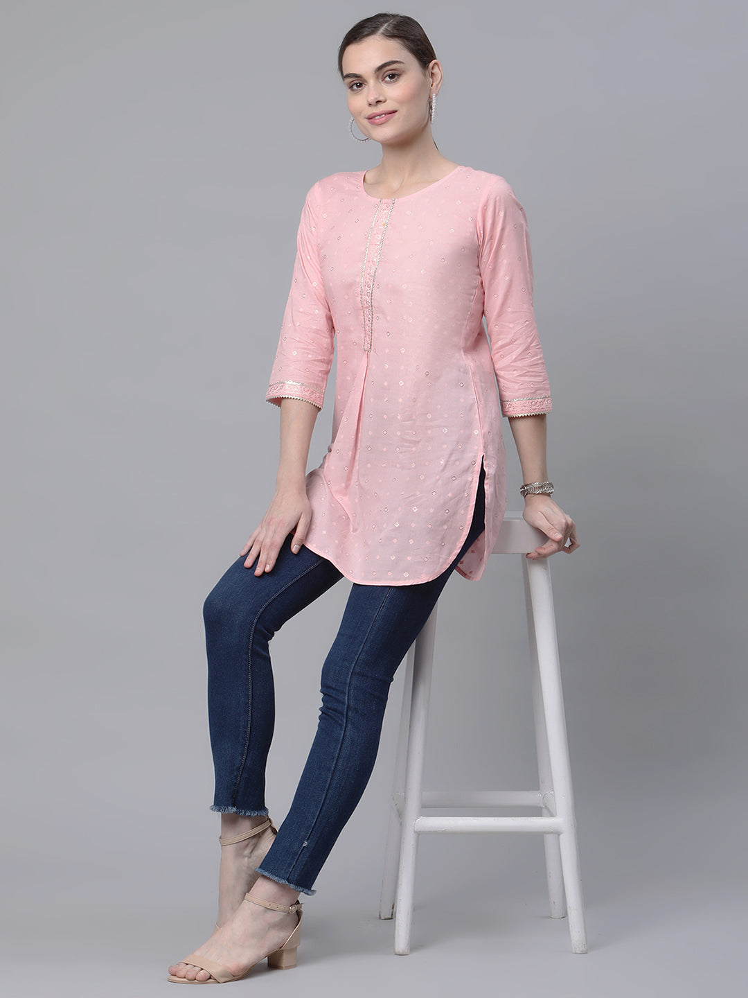 Women's Baby Pink Tunic By Ahalyaa-