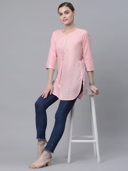 Women's Baby Pink Tunic By Ahalyaa-
