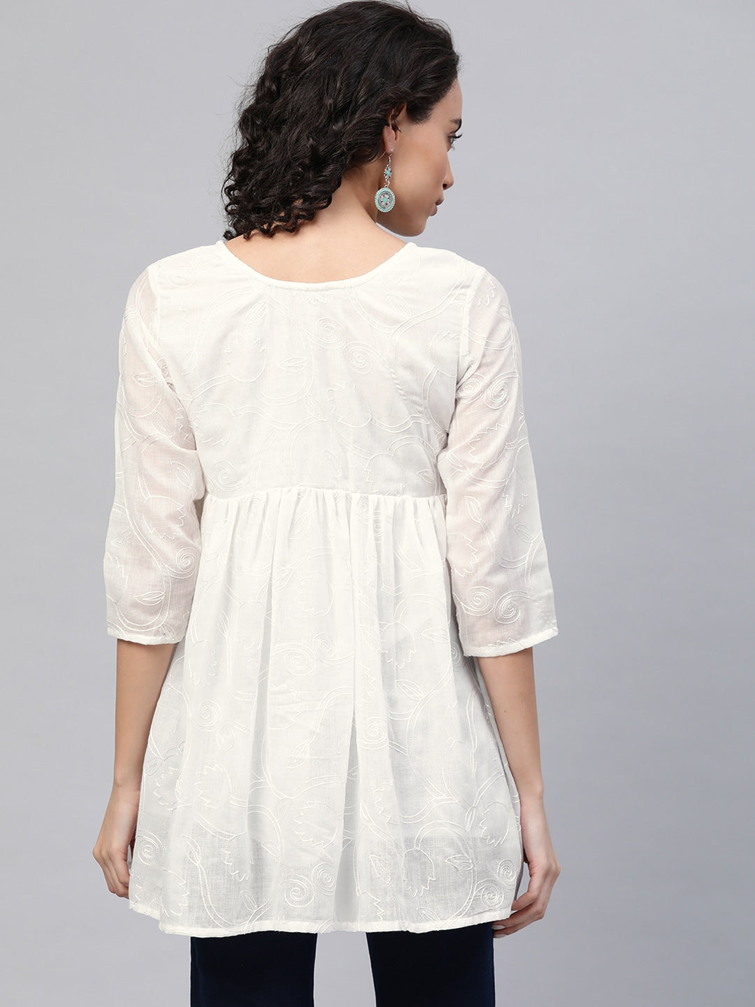 Women's Off-White Cotton Tunic By Aha