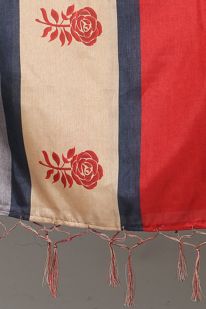 Women's Red Color Art Silk Digital Printed Dupatta