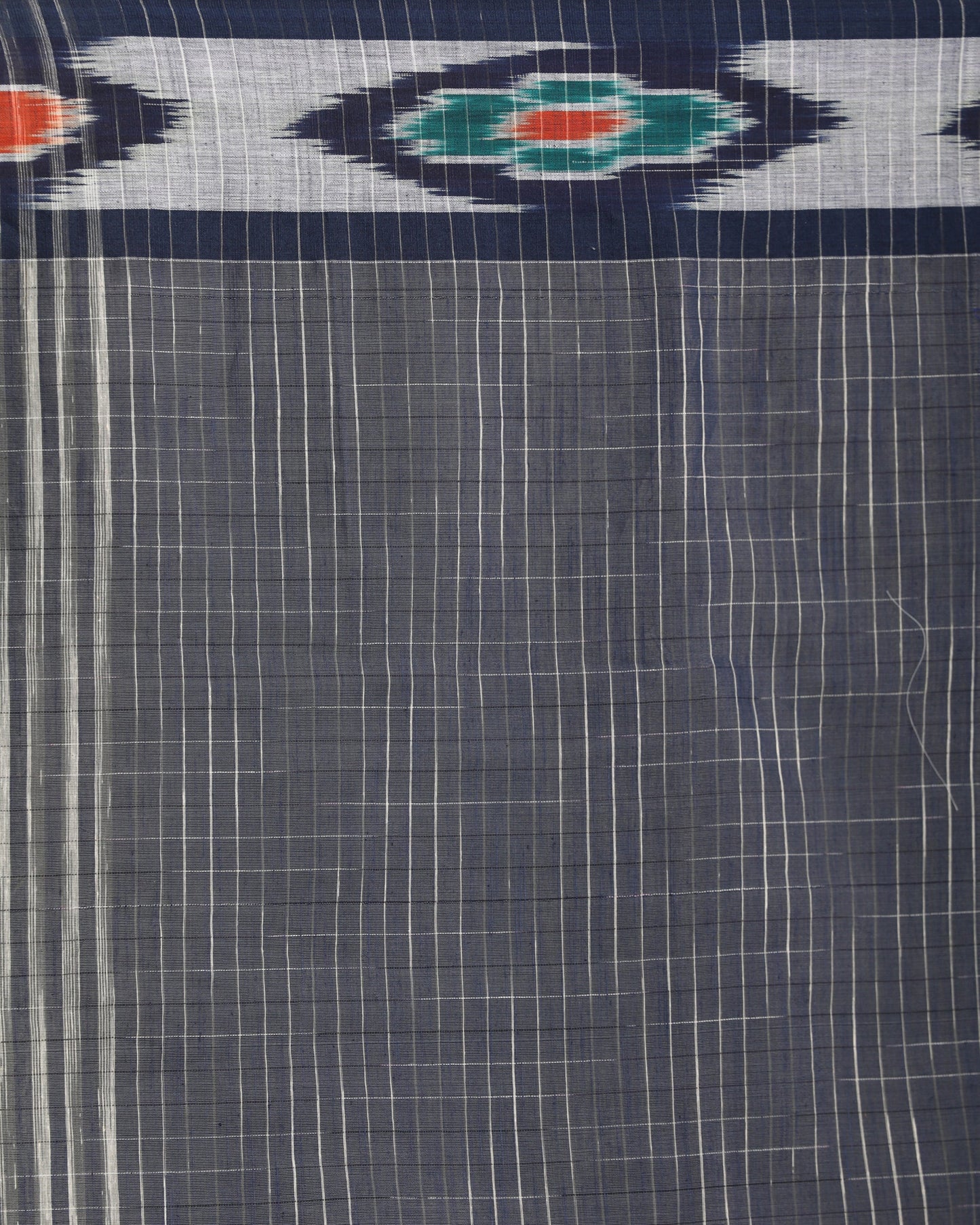 Women's Kotki Border Turquoise Cotton Blend Handloom Saree