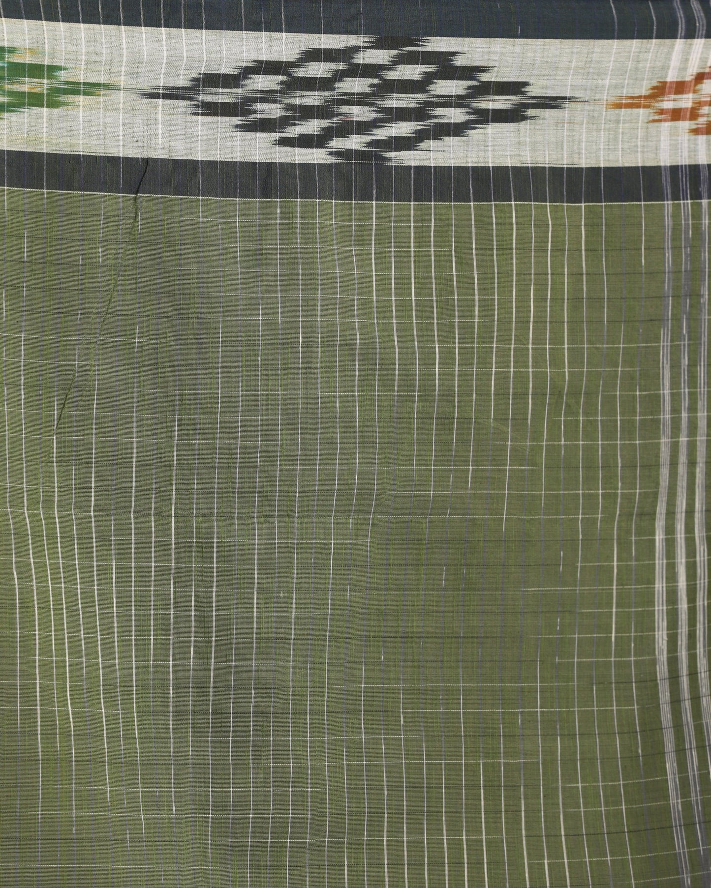 Women's Kotki Border Light Blue Cotton Blend Handloom Saree