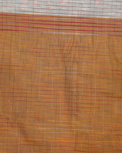 Women's Kotki Border Ice Blue Cotton Blend Handloom Saree