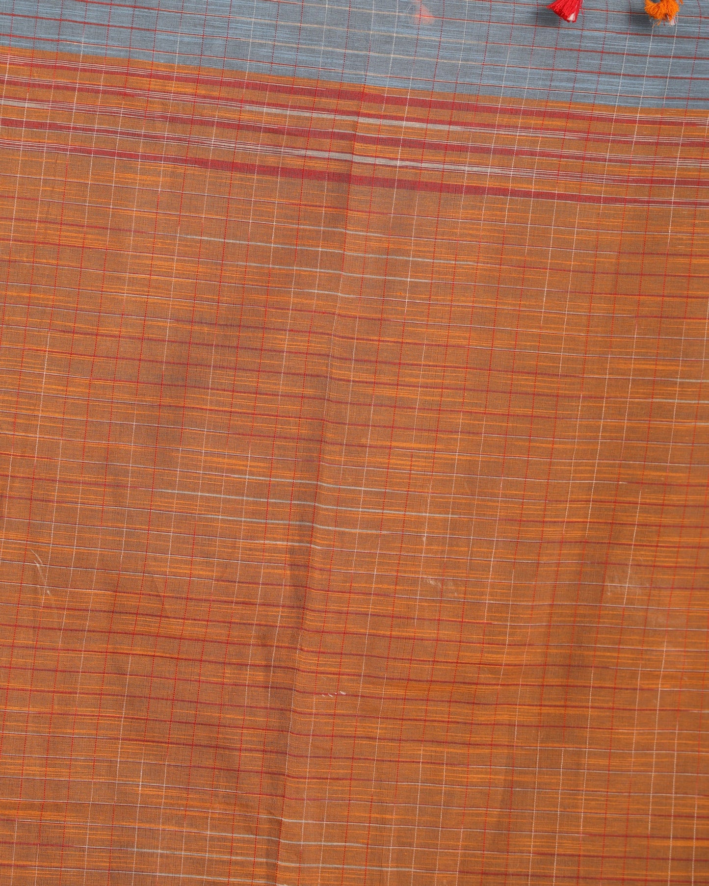 Women's Kotki Border Deep Grey Cotton Blend Handloom Saree