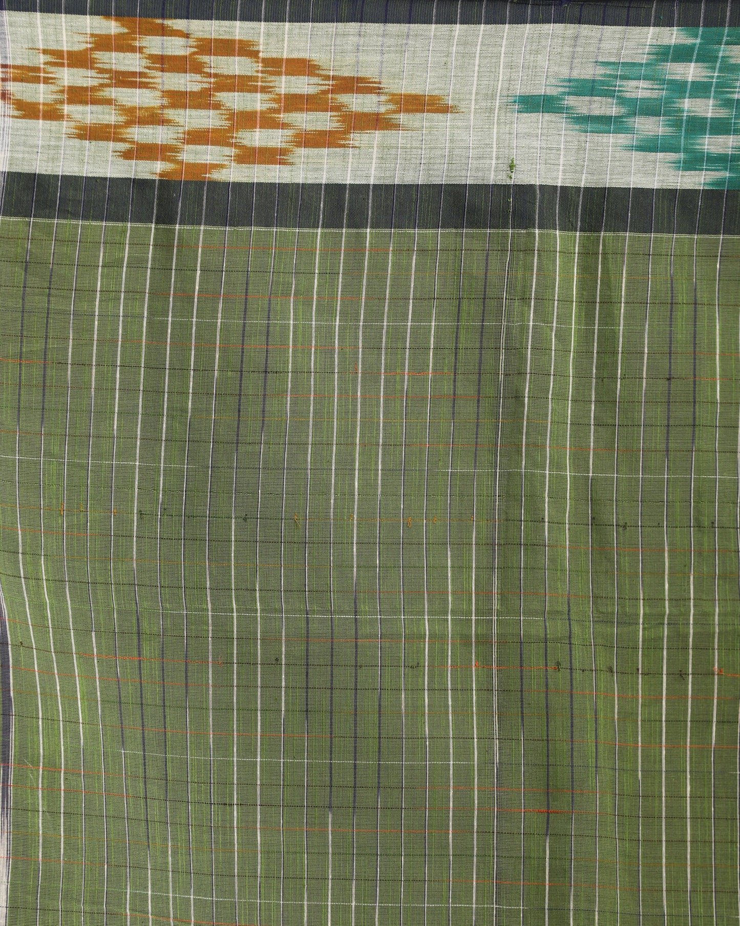 Women's Kotki Border Sky Blue Cotton Blend Handloom Saree