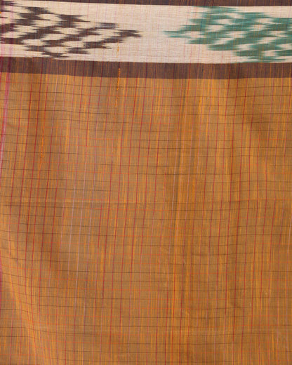 Women's Kotki Border Dark Grey Cotton Blend Handloom Saree