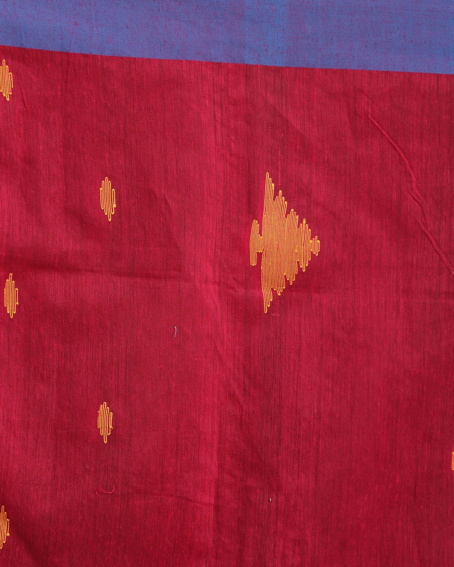 Women's Fuchsia Aqua Blue Cotton Blend Handloom Tie Dye Jamdani Saree