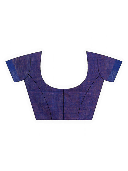 Women's Blue Handweven Cotton Blend Jamdani handloom Saree