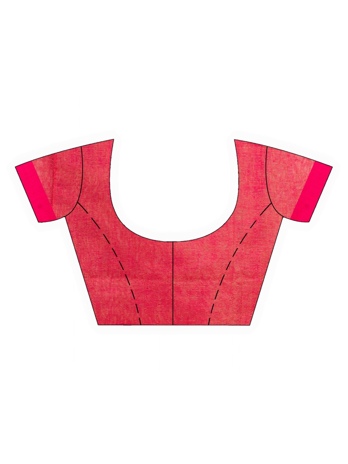 Women's Red Pink Handweven Cotton Blend Jamdani handloom Saree