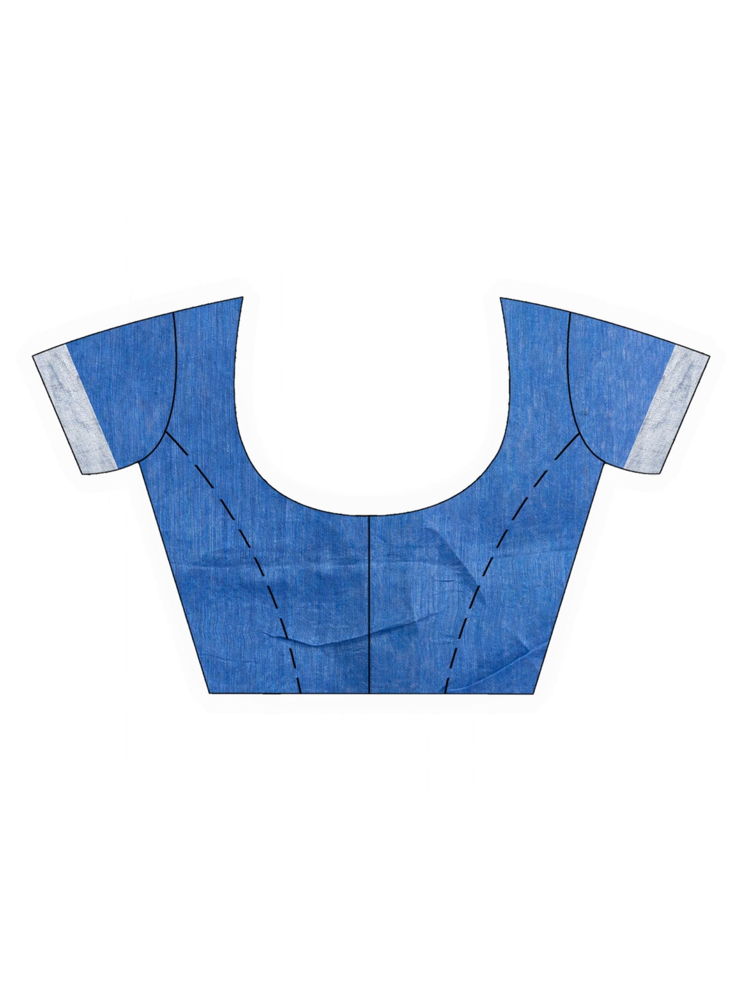 Women's Blue Handweven Bamper Lilen Jamdani handloom saree