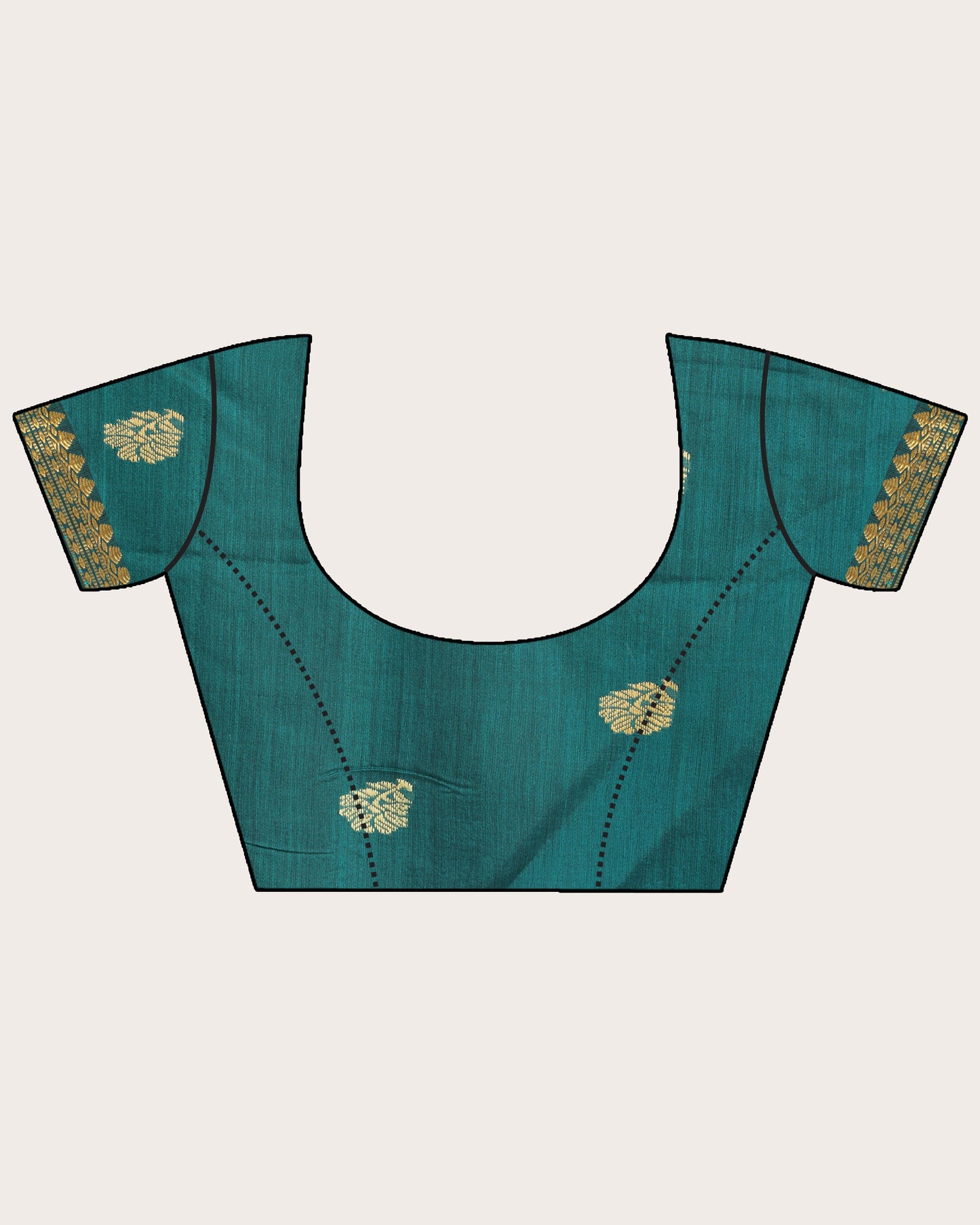 Women's Teal Traditional Handloom Cotton Silk Jamdani Saree