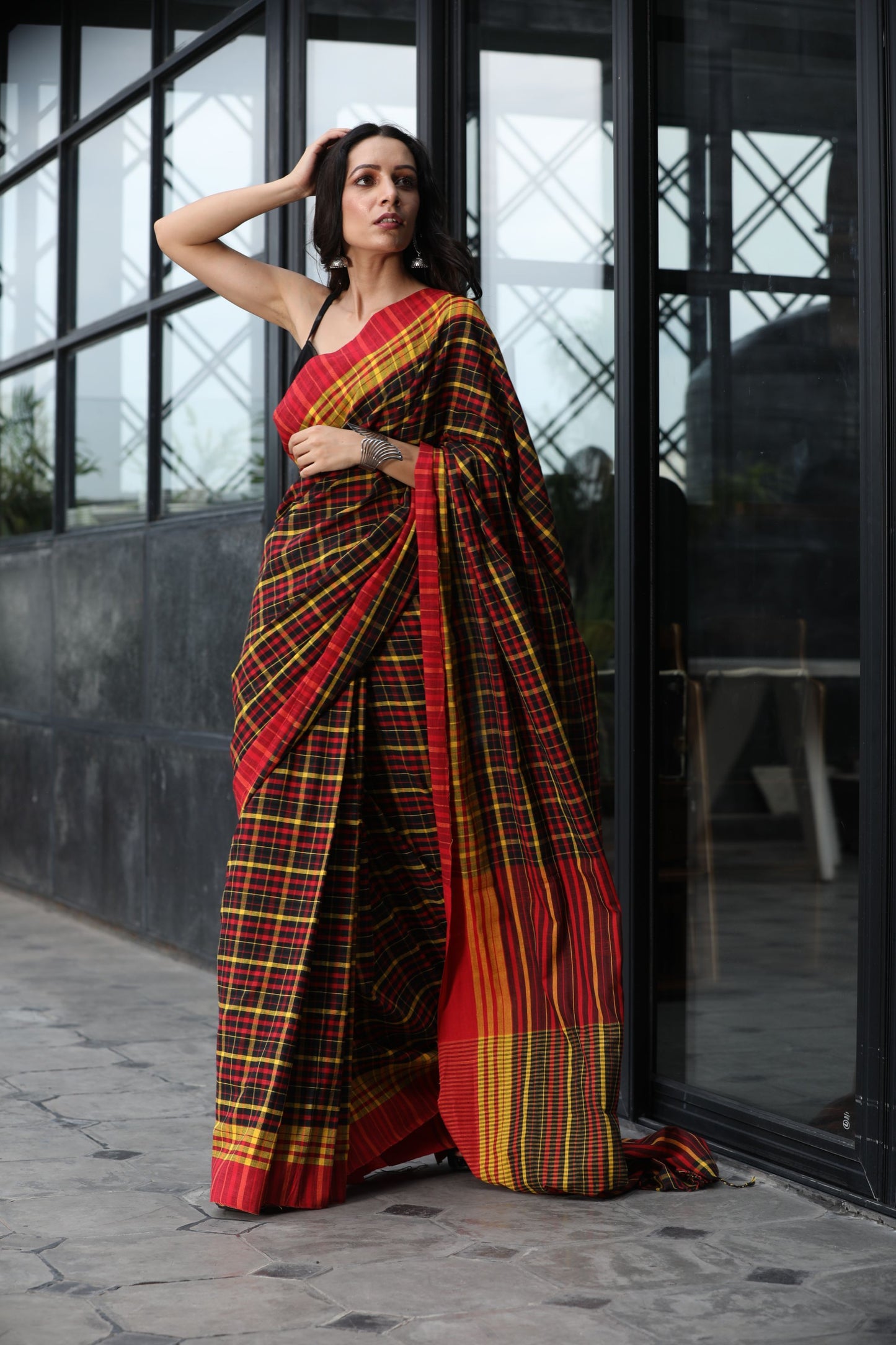 Women's Multicolor handwoven cotton saree